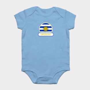 Uruguay Country Badge - Uruguay Flag Baby Bodysuit